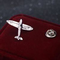 Novelty Fashion British Style Airplane Zinc Plating Unisex Brooches Collar Pin sku image 1