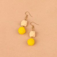 Fashion Geometric Wood Knit Drop Earrings main image 3