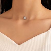 Simple Transparent Invisible Fish Line Zircon Necklace Diamond-studded Clavicle Chain Female sku image 27