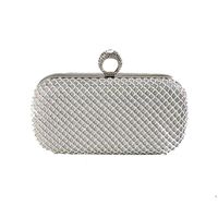 New European And American Rhinestone Dinner Bag Cosmetic Bag Diagonal Mesh Diamond Bag Wholesale sku image 1