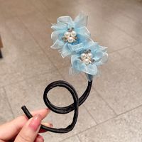 Fashion Children's Bun Updo Updo Gadget Bow Colorful Flower Stem Headdress sku image 4