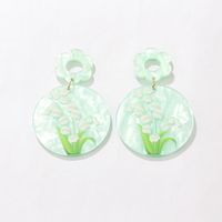 Cute Geometric Ditsy Floral Flower Arylic Printing Drop Earrings main image 9