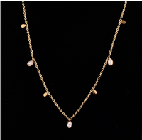 Water Drop Triangle Zircon Necklace Wholesale Nihaojewelry sku image 1