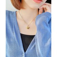 Fashion Heart Shape Stainless Steel Titanium Steel Pendant Necklace Plating Zircon Stainless Steel Necklaces main image 5