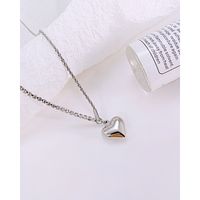 Fashion Heart Shape Stainless Steel Titanium Steel Pendant Necklace Plating Zircon Stainless Steel Necklaces main image 4