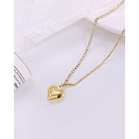 Fashion Heart Shape Stainless Steel Titanium Steel Pendant Necklace Plating Zircon Stainless Steel Necklaces main image 1
