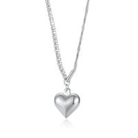 Fashion Heart Shape Stainless Steel Titanium Steel Pendant Necklace Plating Zircon Stainless Steel Necklaces sku image 1