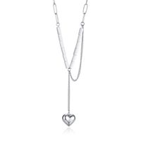 Fashion Heart Shape Stainless Steel Necklace Tassel Stainless Steel Necklaces sku image 1