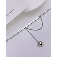 Fashion Heart Shape Stainless Steel Necklace Tassel Stainless Steel Necklaces main image 3