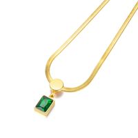 Stainless Steel Elegant Plating Square Zircon Necklace main image 3