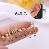 Mode Géométrique Placage Incruster Le Cuivre Zircon Boucles D'oreilles sku image 6