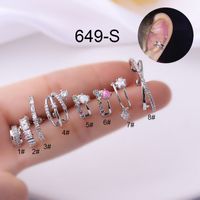 Mode Géométrique Placage Incruster Le Cuivre Zircon Boucles D'oreilles sku image 22