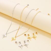 Fashion Lightning Stainless Steel No Inlaid Earrings Necklace main image 4