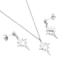 Fashion Lightning Stainless Steel No Inlaid Earrings Necklace sku image 1