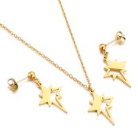 Fashion Lightning Stainless Steel No Inlaid Earrings Necklace sku image 2