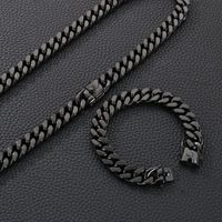 Basic Stainless Steel No Inlaid Bracelets Necklace 2 Pieces main image 4