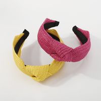 Fashion Solid Color Cloth Knitting Knot Hair Band main image 4