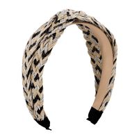 Ethnic Style Color Block Straw Knitting Knot Hair Band sku image 1
