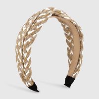 Ethnic Style Color Block Straw Knitting Knot Hair Band main image 2