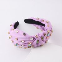 Baroque Style Geometric Cloth Inlay Artificial Rhinestones Hair Band sku image 4