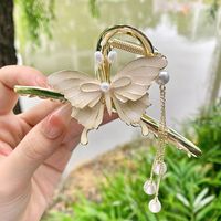 Sweet Butterfly Alloy Tassel Pearl Plating Hair Claws main image 4