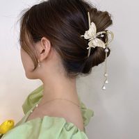 Sweet Butterfly Alloy Tassel Pearl Plating Hair Claws main image 1