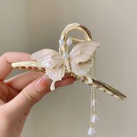 Sweet Butterfly Alloy Tassel Pearl Plating Hair Claws sku image 1