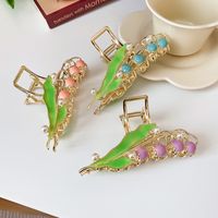 Sweet Flower Alloy Pearl Plating Hair Claws main image 1