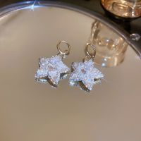 Fashion Heart Shape Flower Butterfly Alloy Inlay Artificial Crystal Zircon Earrings sku image 40
