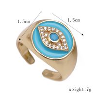 Fashion Devil's Eye Copper Open Ring Inlay Zircon Copper Rings main image 3
