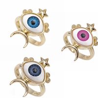 Fashion Devil's Eye Copper Rings Inlay Zircon Copper Rings main image 1