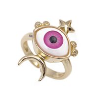 Fashion Devil's Eye Copper Rings Inlay Zircon Copper Rings main image 4