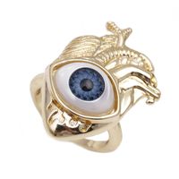 Fashion Devil's Eye Copper Rings Inlay Zircon Copper Rings sku image 7