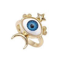 Fashion Devil's Eye Copper Rings Inlay Zircon Copper Rings sku image 4
