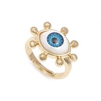 Fashion Devil's Eye Copper Rings Inlay Zircon Copper Rings sku image 1