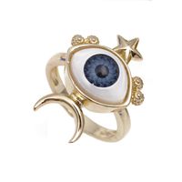 Fashion Devil's Eye Copper Rings Inlay Zircon Copper Rings main image 3