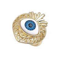Fashion Devil's Eye Copper Rings Inlay Zircon Copper Rings sku image 5