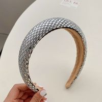 Mode Forme En U Plaid Perle Artificielle Incruster Strass Perle Bande De Cheveux sku image 1