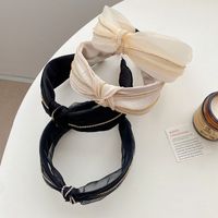 Fashion U Shape Solid Color Synthetic Yarn Net Yarn Inlay Rhinestone Hair Band main image 4