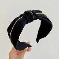 Fashion U Shape Solid Color Synthetic Yarn Net Yarn Inlay Rhinestone Hair Band sku image 2