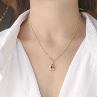Fashion Star Water Droplets Copper Inlay Zircon Pendant Necklace main image 5