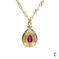 Fashion Star Water Droplets Copper Inlay Zircon Pendant Necklace sku image 3
