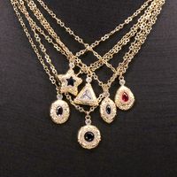Fashion Star Water Droplets Copper Inlay Zircon Pendant Necklace main image 2