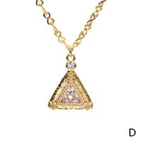 Fashion Star Water Droplets Copper Inlay Zircon Pendant Necklace sku image 4