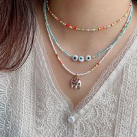 Ethnic Style Elephant Beaded Alloy Crystal Necklace main image 6