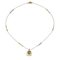 Ethnic Style Elephant Beaded Alloy Crystal Necklace main image 3