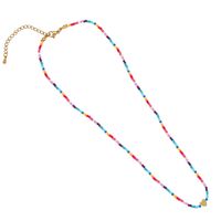 Ethnischer Stil Herzform Glas Perlen Halskette sku image 2