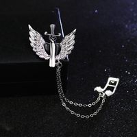 Business Wings Notes Alloy Chain Inlay Artificial Rhinestones Corsage Brooches main image 5