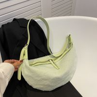 Fashion Solid Color Dumpling-shaped Zipper Underarm Bag main image 3