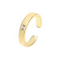 Fashion Triangle Rectangle Copper Open Ring Inlay Zircon Copper Rings main image 5